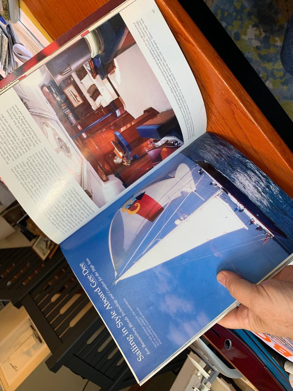 Architectural Digest spread on the sailing yacht Gee-Dee